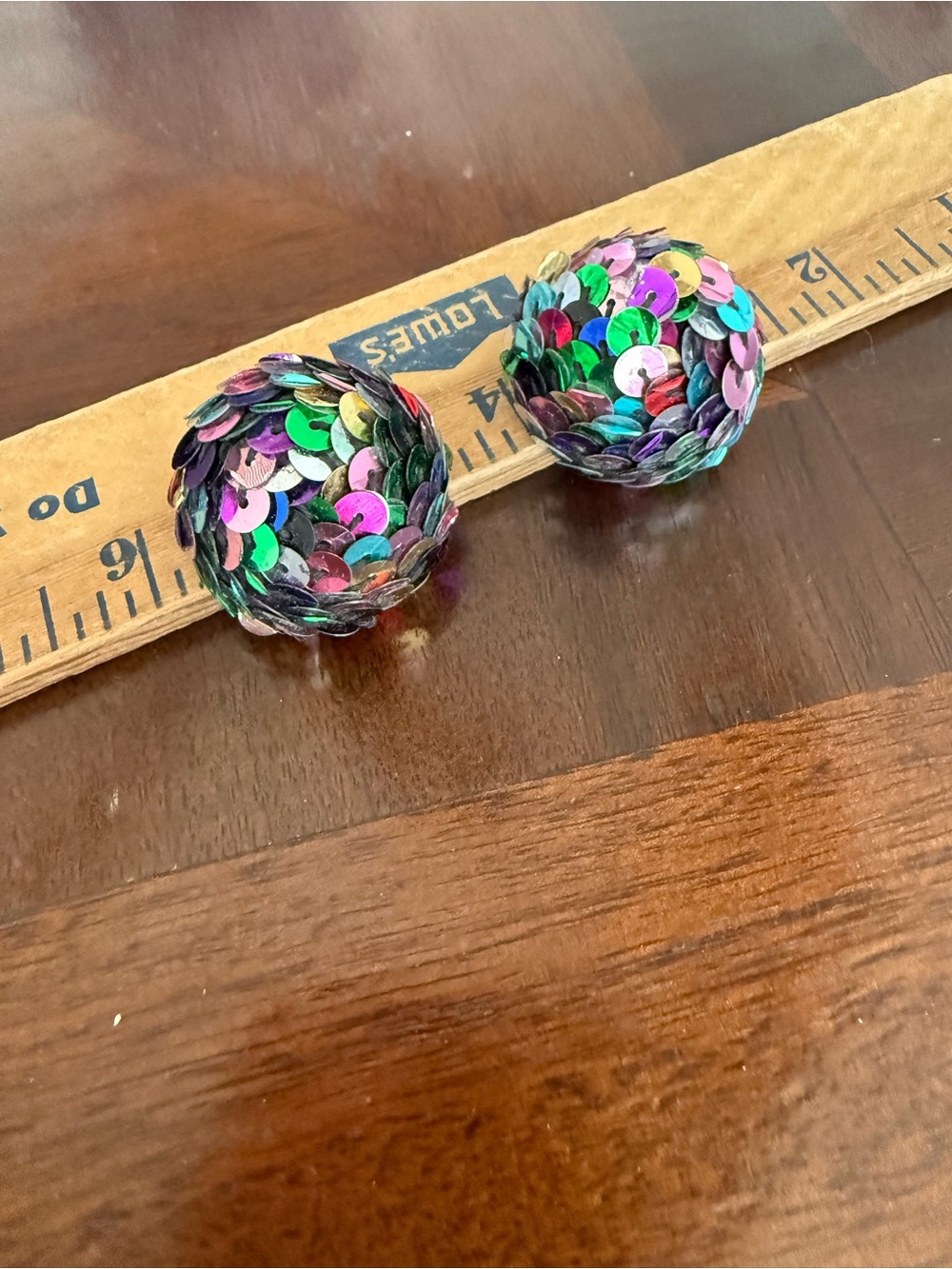 Vintage Sequin Pierced Earrings